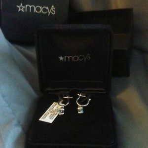 RESERVED White Gold/Diamond Topaz earrings